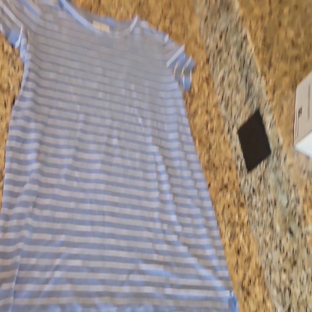 Lou & Grey, Blue and White Striped T-Shirt Dress